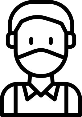 Maske tasarımı erkek avatarı, vektör illüstrasyonu  