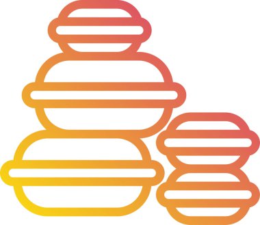 Minimalist vektör simgesi, beyaz üzerine izole edilmiş badem kurabiyeleri