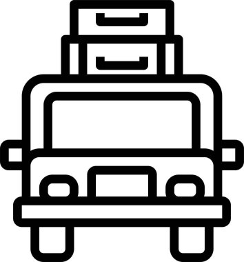 Tatil ve seyahat için araba bagajının vektör illüstrasyonu