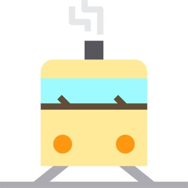 Ulaşım ve trenin minimalist vektör simgesi