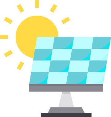 Güneş paneli simgesinin vektör illüstrasyonu