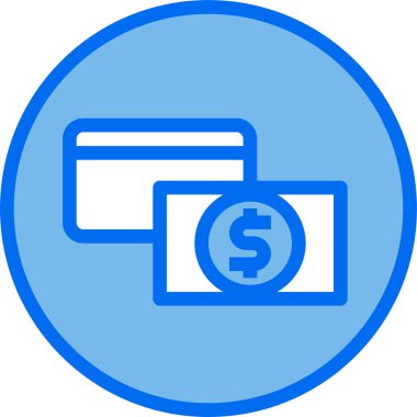 Kredi kartı ve paranın minimalist vektör simgesi 