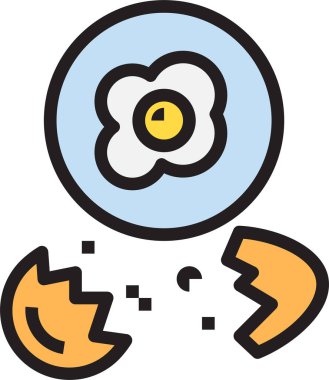 Yumurtalı kahvaltı ikonları, vektör çizimleri