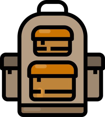 Modern tasarım minimalist vektör simgesi, sırt çantası