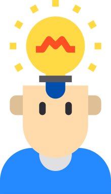 Basit modern fikir simgesi, vektör illüstrasyonu