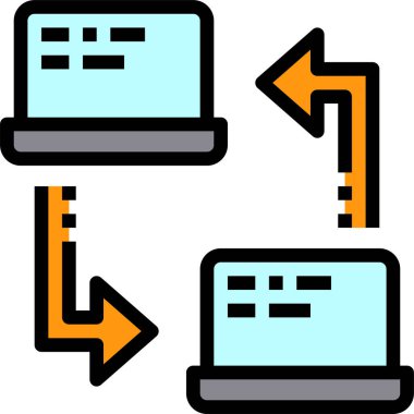 dizüstü bilgisayar çizgisi vektör simgesi.