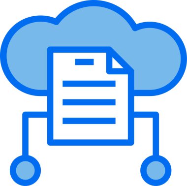 Bulut veri depolamasının vektör illüstrasyon simgesi