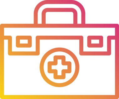 İlk Yardım Kutusu simgesi, vektör illüstrasyonu