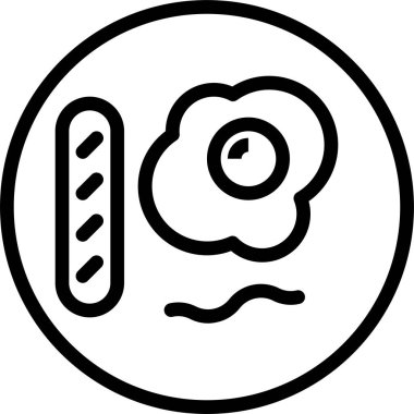 Kahvaltı ikonları, vektör çizimleri