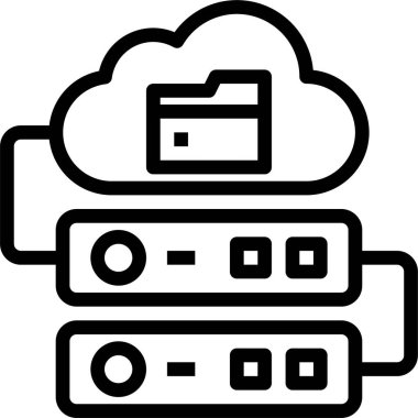 Veritabanı kavramının minimalist vektör simgesi 