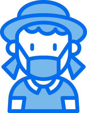 çocuk Avatar. Tıbbi maske takan çocuk