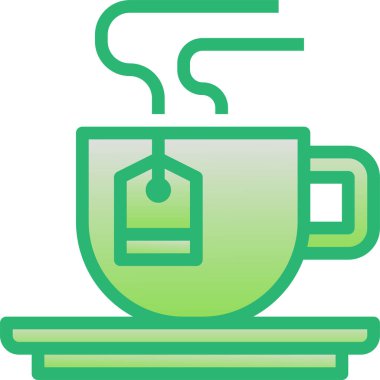 sıcak çay fincanı simgesi, vektör illüstrasyonu