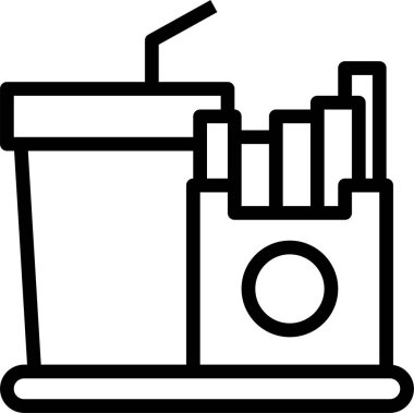 Fast food simgesi, vektör illüstrasyonu beyaz arkaplanda izole edildi  