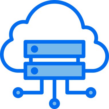 Bulut veri depolamasının vektör illüstrasyon simgesi
