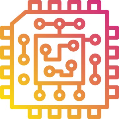 Dijital işlemci simgesi. Çip simgesi. Teknoloji simgesi