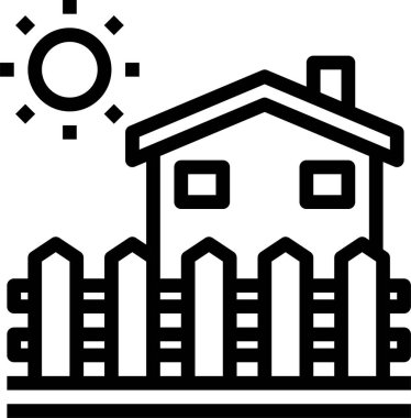 Güneş ve ev simgesinin vektör illüstrasyonu