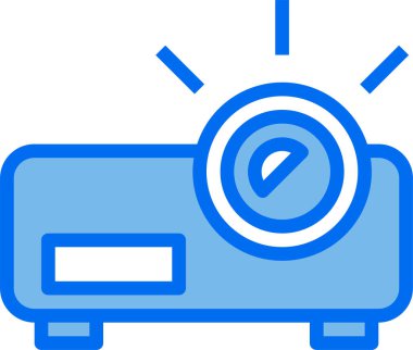 Beyaz arkaplanda vektör düz projektör simgesi