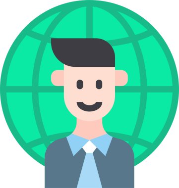 erkek profesyonel simgesi, vektör illüstrasyonu