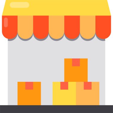 Depo binasının vektör çizimi