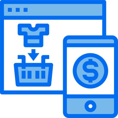 çevrimiçi alışveriş simgesi vektör illüstrasyonu