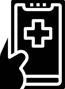 Tıbbi haç ve akıllı telefonun vektör çizimi