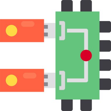Bilgisayar veri depolamasının vektör illüstrasyon simgesi