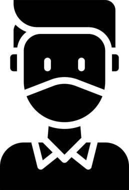 Maske tasarımı erkek avatarı, vektör illüstrasyonu  