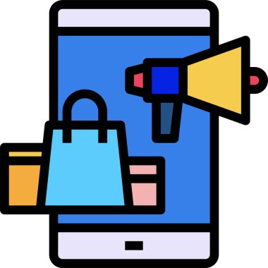 Megafon ikonu vektör illüstrasyonu