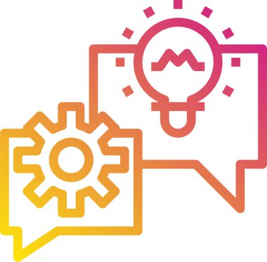 Basit modern fikir simgesi, vektör illüstrasyonu