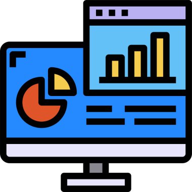 Basit iş web sitesi simgesi grafiği, vektör illüstrasyonu