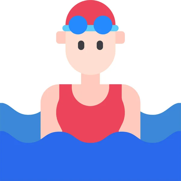 最小限のベクトルアイコン女性水泳選手 — ストックベクタ