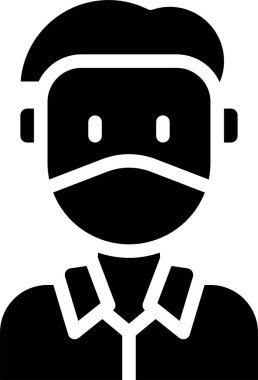 Maske tasarımı erkek avatarı, vektör illüstrasyonu  