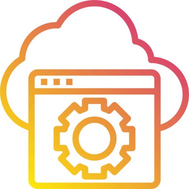 Bulut simgesi, düz tasarım vektör çizimi