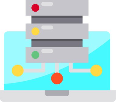 Bilgisayar veri depolamasının vektör illüstrasyon simgesi