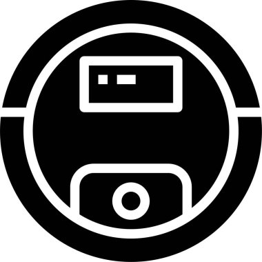 Robotik elektrikli süpürge basit vektör simgesi