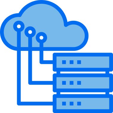 Bulut sunucu bilgisayarının vektör illüstrasyon simgesi