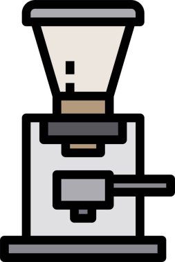 Kahve öğütücüsü düz simgesi, vektör illüstrasyonu