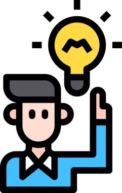 Basit modern fikir simgesi, vektör illüstrasyonu