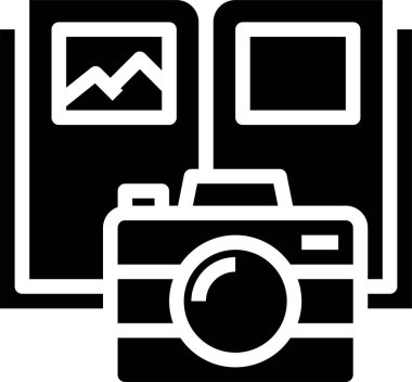 Basit kamera simgesi, vektör illüstrasyonu