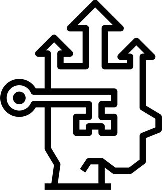 Basit modern fikir simgesi, vektör illüstrasyonu