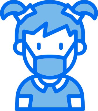 çocuk Avatar. Tıbbi maske takan çocuk