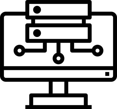 Bilgisayar veri depolamasının vektör illüstrasyon simgesi