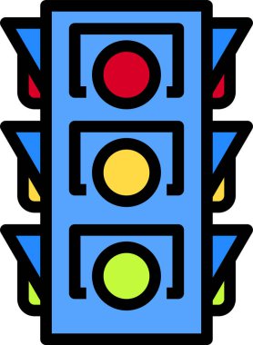 Trafik ışığının minimalist vektör simgesi