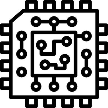 Dijital işlemci simgesi. Çip simgesi. Teknoloji simgesi