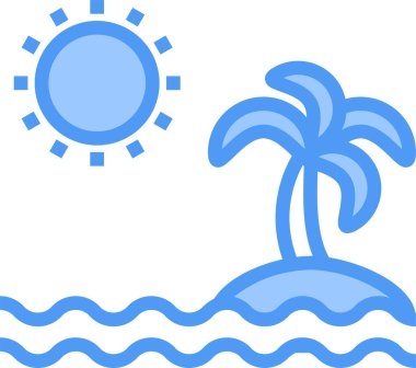 Ada simgesi, vektör illüstrasyonu beyaz arkaplanda izole edildi 