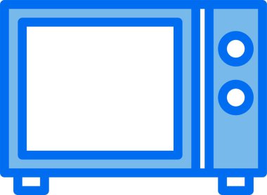 Mikrodalga simgesi, vektör illüstrasyonu 