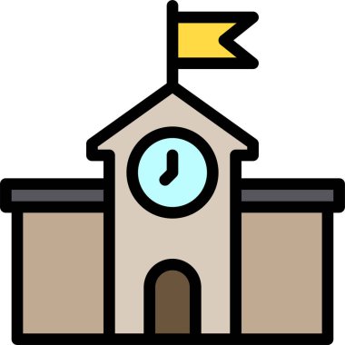 minimalistic vector icon of school concept