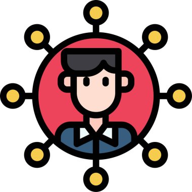 İş adamı düz simgesi, vektör illüstrasyonu