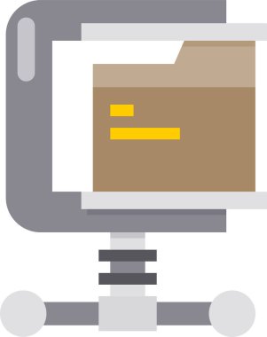 Veritabanı kavramının minimalist vektör simgesi 