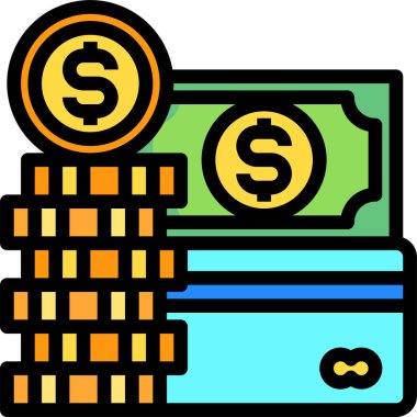 İş finans para sikkesinin vektör illüstrasyon simgesi 